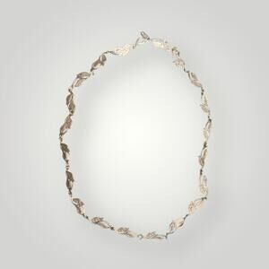Vintage Anne Dick Sterling Silver Leaf Necklace 26” Botanical 41.2g